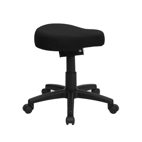 Black Saddle-Seat Utility Stool with Height and Angle Adjustment by Flash Furniture