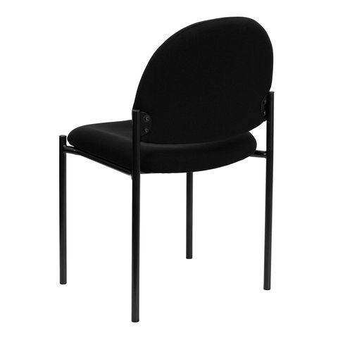Black Fabric Comfortable Stackable Steel Side Chair by Flash Furniture