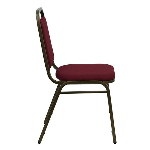 Burgundy Fabric HERCULES&trade; Banquet Chair - Gold Vein Frame Finish by Flash Furniture