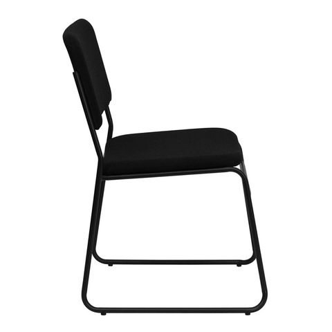 HERCULES&trade; 1500 lb. Capacity High Density Black Fabric Stacking Chair with Sled Base by Flash Furniture