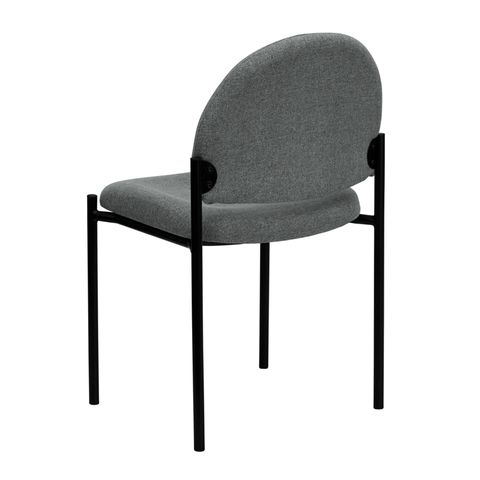 Gray Fabric Comfortable Stackable Steel Side Chair by Flash Furniture