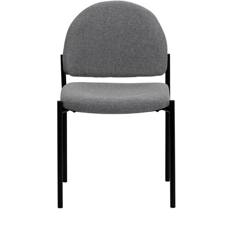Gray Fabric Comfortable Stackable Steel Side Chair by Flash Furniture