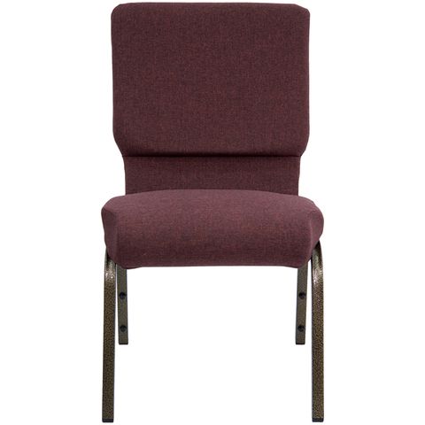 HERCULES&trade; 18.5''W Plum Fabric Stacking Church Chair - Gold Vein Frame by Flash Furniture