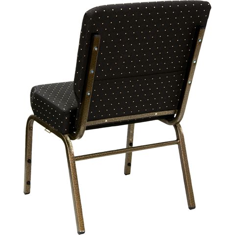 HERCULES&trade; 21'' Extra Wide Black Dot Church Chair with 4'' Thick Seat - Gold Vein Frame by Flash Furniture