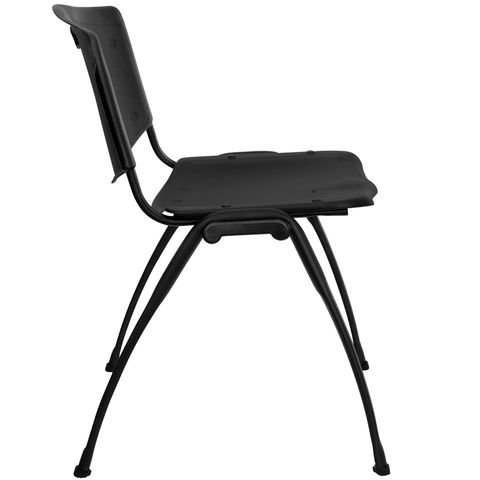 HERCULES&trade; Black Polypropylene Stack Chair by Flash Furniture