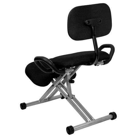 Ergonomic Kneeling Chair with Handles in Black by Flash Furniture