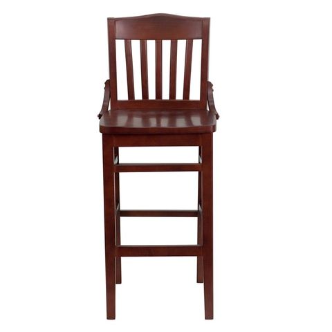 HERCULES&trade; Mahogany Finished School House Back Wooden Restaurant Bar Stool by Flash Furniture
