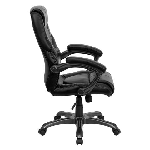 High Back Black Leather Overstuffed Executive Office Chair by Flash Furniture