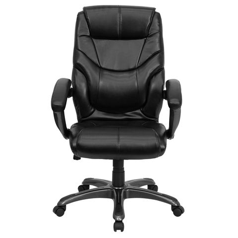 High Back Black Leather Overstuffed Executive Office Chair by Flash Furniture