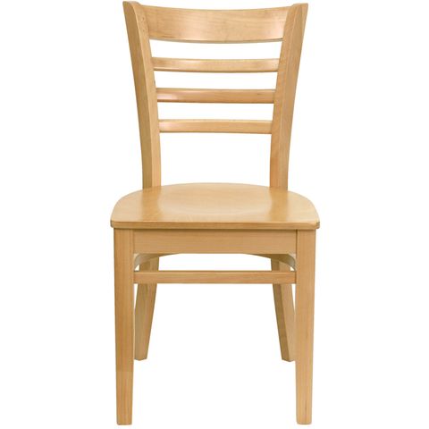 HERCULES&trade; Natural Wood Finished Ladder Back Wooden Restaurant Chair by Flash Furniture