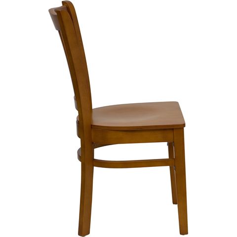 HERCULES&trade; Cherry Finished Vertical Slat Back Wooden Restaurant Chair by Flash Furniture