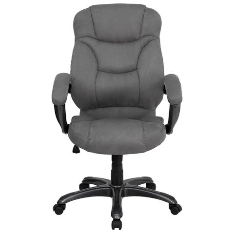 High Back Gray Microfiber Upholstered Contemporary Office Chair by Flash Furniture