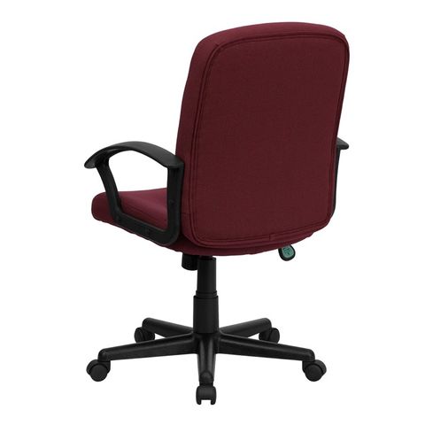 Mid-Back Burgundy Fabric Task and Computer Chair with Nylon Arms by Flash Furniture