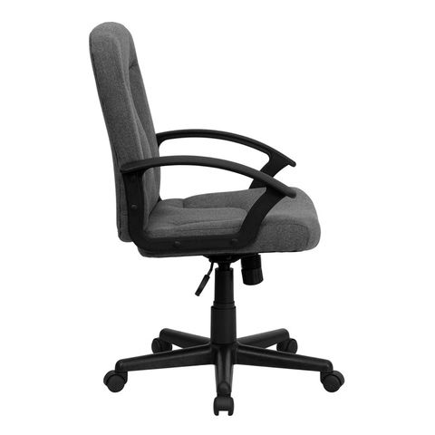 Mid-Back Gray Fabric Task and Computer Chair with Nylon Arms by Flash Furniture