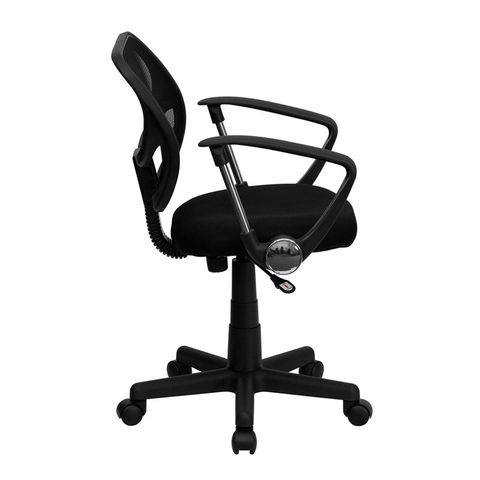 Mid-Back Black Mesh Task Chair and Computer Chair with Arms by Flash Furniture