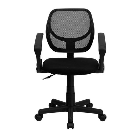 Mid-Back Black Mesh Task Chair and Computer Chair with Arms by Flash Furniture