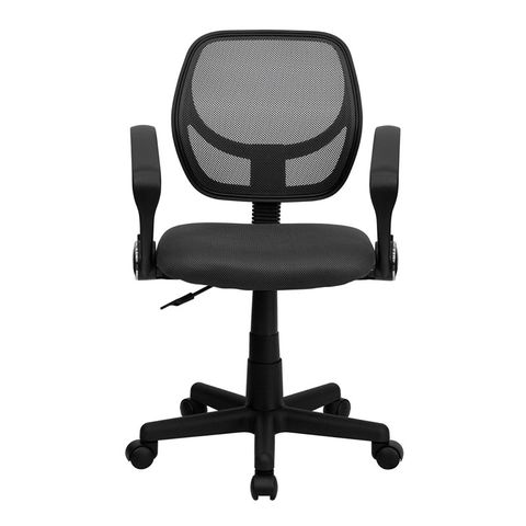 Mid-Back Gray Mesh Task Chair and Computer Chair with Arms by Flash Furniture