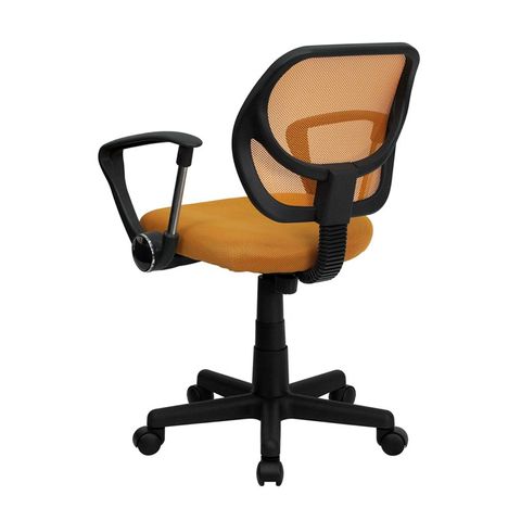 Mid-Back Orange Mesh Task Chair and Computer Chair with Arms by Flash Furniture