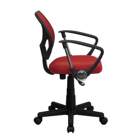 Mid-Back Red Mesh Task Chair and Computer Chair with Arms by Flash Furniture