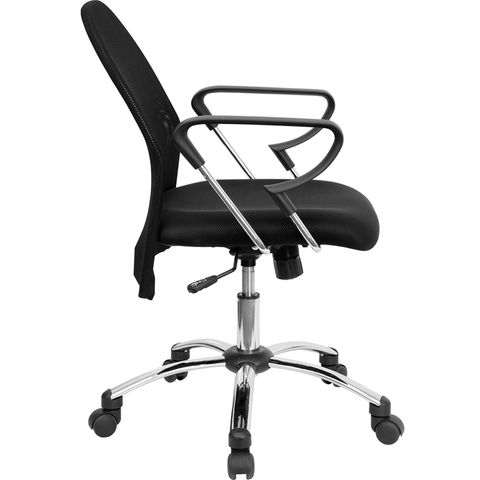 Mid-Back Black Mesh Office Chair with Chrome Base by Flash Furniture
