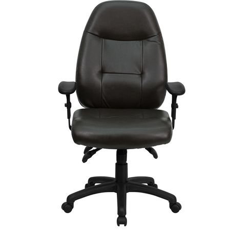 High Back Espresso Brown Leather Executive Office Chair by Flash Furniture