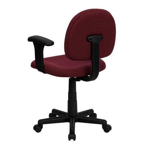 Mid-Back Ergonomic Burgundy Fabric Task Chair with Adjustable Arms by Flash Furniture