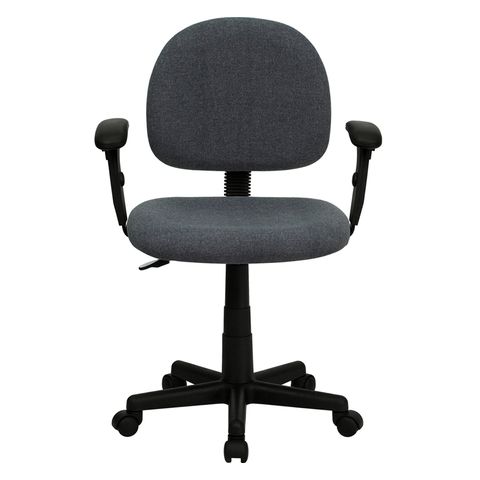 Mid-Back Ergonomic Gray Fabric Task Chair with Adjustable Arms by Flash Furniture