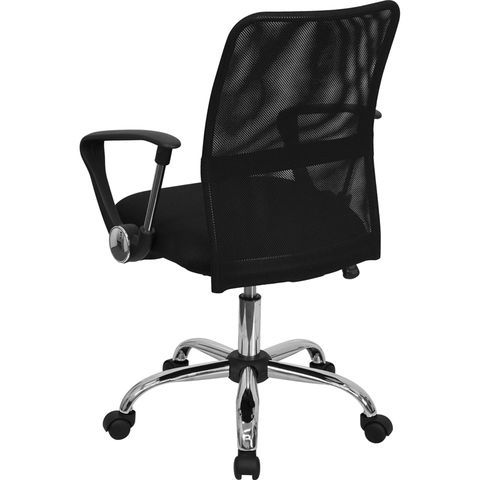 Mid-Back Black Mesh Computer Chair with Chrome Finished Base by Flash Furniture