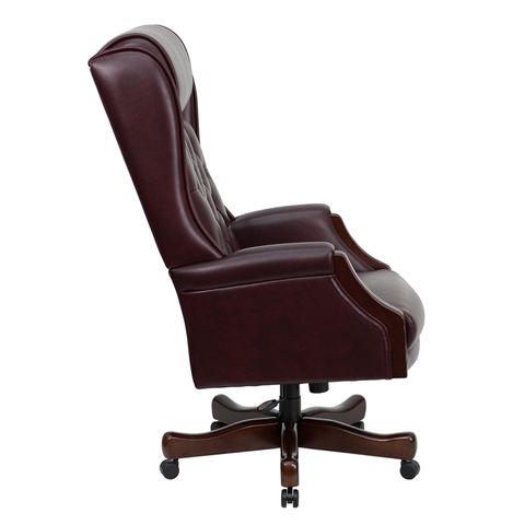High Back Traditional Tufted Burgundy Leather Executive Office Chair by Flash Furniture
