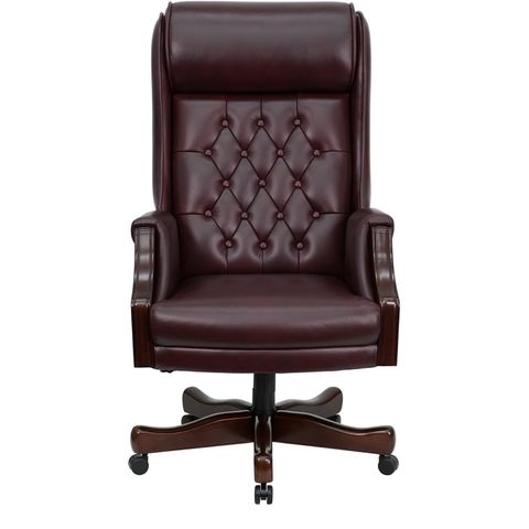 High Back Traditional Tufted Burgundy Leather Executive Office Chair by Flash Furniture