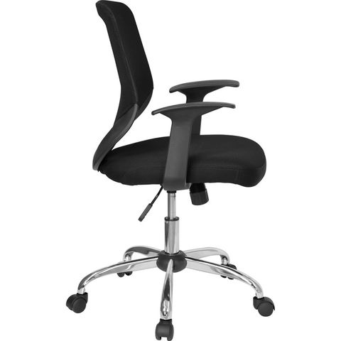Mid-Back Black Mesh Office Chair with Mesh Fabric Seat by Flash Furniture
