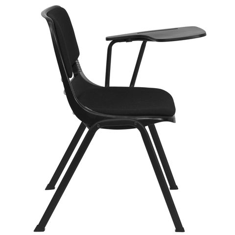 Padded Black Shell Chair with Left Handed Tablet Arm by Flash Furniture