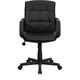 Eco-Friendly Black Leather Mid-Back Office Chair with Nylon Arms by Flash Furniture