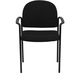 Black Fabric Comfortable Stackable Steel Side Chair with Arms by Flash Furniture