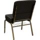 HERCULES&trade; 21'' Extra Wide Black Dot Church Chair with 4'' Thick Seat, Book Rack - Gold Vein Frame by Flash Furniture