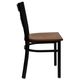 HERCULES&trade; Black ""X"" Back Metal Restaurant Chair - Cherry Wood Seat by Flash Furniture