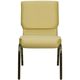 HERCULES&trade; 18.5''W Beige Patterned Church Chair - Gold Vein Frame Finish by Flash Furniture