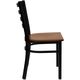 HERCULES&trade; Black Ladder Back Metal Restaurant Chair - Cherry Wood Seat by Flash Furniture