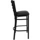 HERCULES&trade; Black Ladder Back Metal Restaurant Bar Stool - Black Vinyl Seat by Flash Furniture