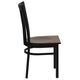 HERCULES&trade; Black Schoolhouse Back Metal Restaurant Chair - Mahogany Wood Seat by Flash Furniture
