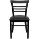 HERCULES&trade; Black Ladder Back Metal Restaurant Chair - Black Vinyl Seat by Flash Furniture