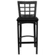 HERCULES&trade; Black Window Back Metal Restaurant Bar Stool - Black Vinyl Seat by Flash Furniture