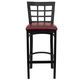 HERCULES&trade; Black Window Back Metal Restaurant Bar Stool - Burgundy Vinyl Seat by Flash Furniture