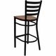 HERCULES&trade; Black Ladder Back Metal Restaurant Bar Stool - Cherry Wood Seat by Flash Furniture