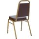 HERCULES&trade; Series Brown Vinyl Banquet Stack Chair with Gold Frame by Flash Furniture