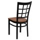 HERCULES&trade; Black Window Back Metal Restaurant Chair - Cherry Wood Seat by Flash Furniture