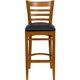 HERCULES&trade; Cherry Finished Ladder Back Wooden Restaurant Bar Stool - Black Vinyl Seat by Flash Furniture