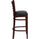 HERCULES&trade; Mahogany Finished Ladder Back Wooden Restaurant Bar Stool - Black Vinyl Seat by Flash Furniture