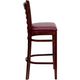 HERCULES&trade; Mahogany Finished Ladder Back Wooden Restaurant Bar Stool - Burgundy Vinyl Seat by Flash Furniture