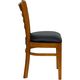 HERCULES&trade; Cherry Finished Ladder Back Wooden Restaurant Chair - Black Vinyl Seat by Flash Furniture